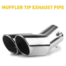 Curved Tailpipe Exhaust Tip Pipe Rear Throat Silver Muffler New For 1.4-2.5