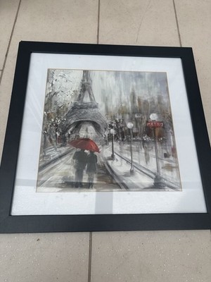 Rainy Paris | Paris Lovers gerahmter Leinwanddruck von Marilyn Dunlap - 17 Zoll Bild