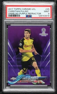 2017 Chrome UEFA Champions League Purple Refractor 53/250 Christian Pulisic 0v5c