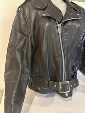Men's Vintage Classic Perfecto by Schott Black Leather Motorcycle Jacket Size 44
