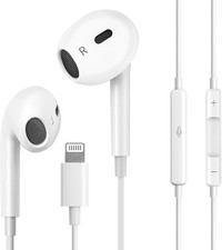 Lightning Headphones Wired Earbuds w/ Mic Control
