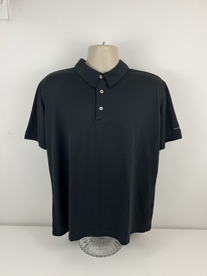 Adidas Porsche Design Black Polo Shirt Mens Size XL Short Sleeve Boxy Pullover