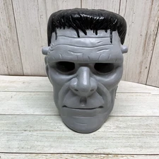 Vintage Frankenstein Plaster Ceramic Monster Head  RATE HTF Painted