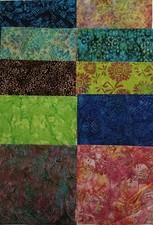 10 ASSORTED BATIK 24" SQUARES QUILT PATCHWORK CRAFTS FABRIC FAT QUARTERS COTTON