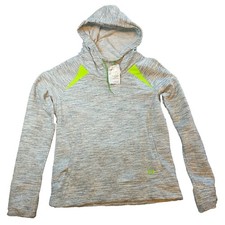 Under Armour Womens ColdGear Storm Hoodie Gray Neon Yellow Semi-Fitted Large