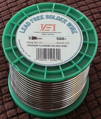 Klempner Lötzinn - bleifreies Lötzinn Grade 99C - 3,00 mm 500 g Rolle