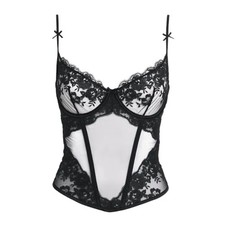 SKIMS Lace Demi Corset Onyx S NWT 155