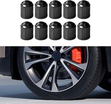 10PCS Tire Valve Stem Caps, Plastic Tire Air Caps with O Rubber Seal,Black