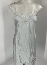 Victoria's Secret satin slip dress baby blue white lace Nightgown Black Pink XS