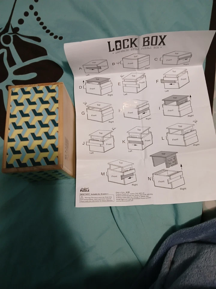 Caja de cerradura rara estilo japonés caja de rompecabezas caja de cerradura de madera muy única Foto 4 de 4