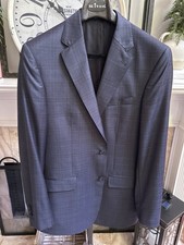 JOS. A. BANK SIGNATURE GOLD men's blue plaid sport jacket SURGEONS CUFFS  42XL