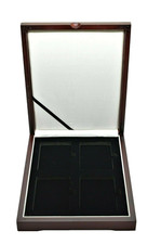 Four Slab Coin Display Box Red Mahogany Color From GuardHouse