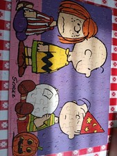 1966 MB Peanuts 100-Pce Puzzle P.Patty, Linus, Charlie Brown Halloween COMPLETE