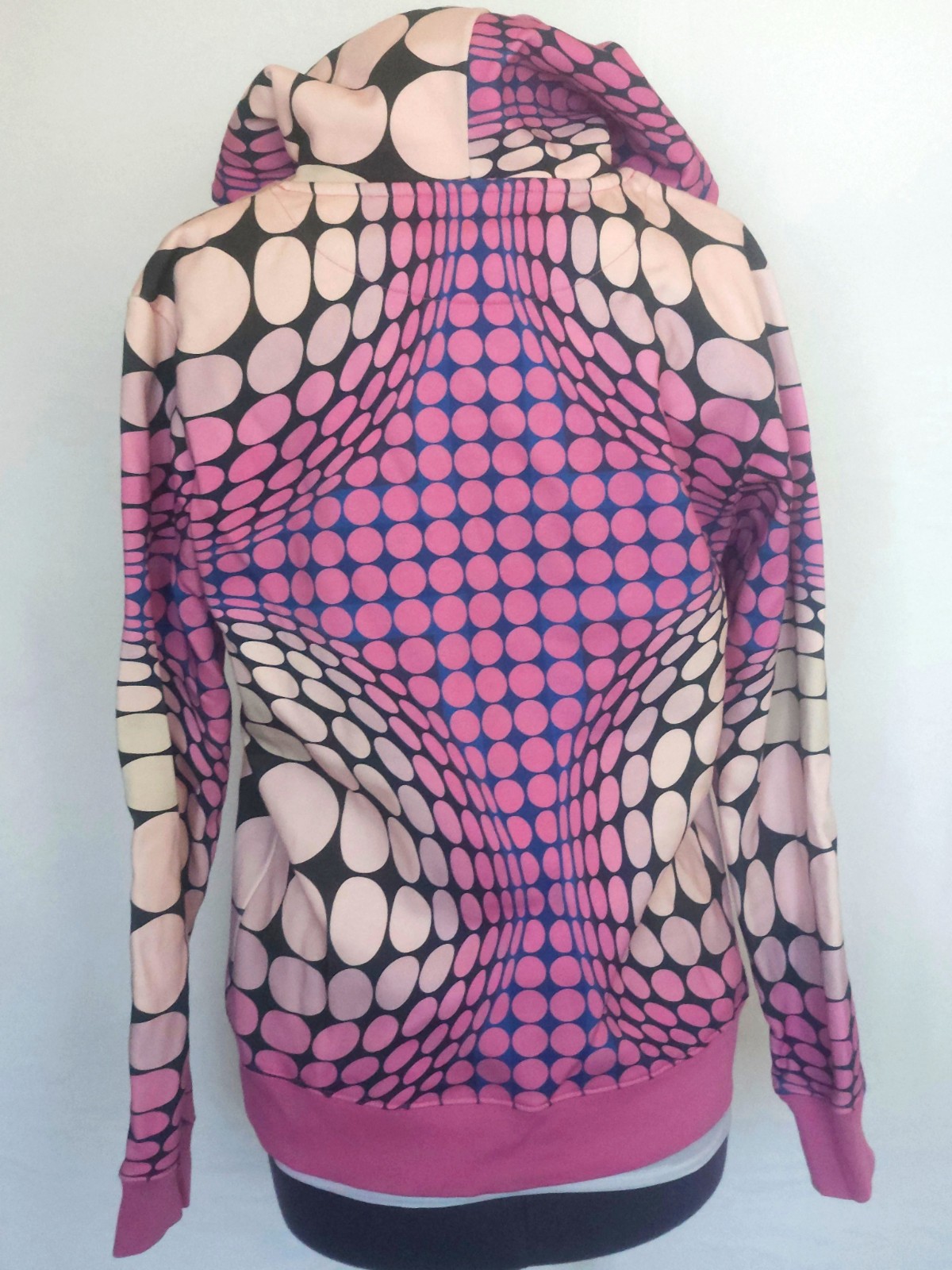 Paco Rabanne SS22 Abstract-Print Hoodie Pink Black Organic Cotton Sweatshirt, S image 3