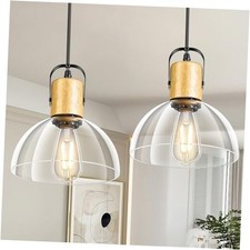 2 Pack Glass Pendant Lights Kitchen Island, Modern Clear Glass-2 Pack-7.5"