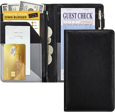Black Server Books For Waitress/Waiter Book with Zipper Money PocketCute Wai...