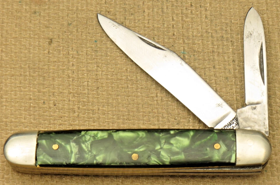 Винтажный KUTMASTER UTICA NY маленький равный конец Jack нож - цветные ручки - Изображение 2 из 4