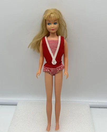 New ListingVintage SKIPPER Doll Blonde Straight Legs Swimsuit Mattel 1963 Japan See Details