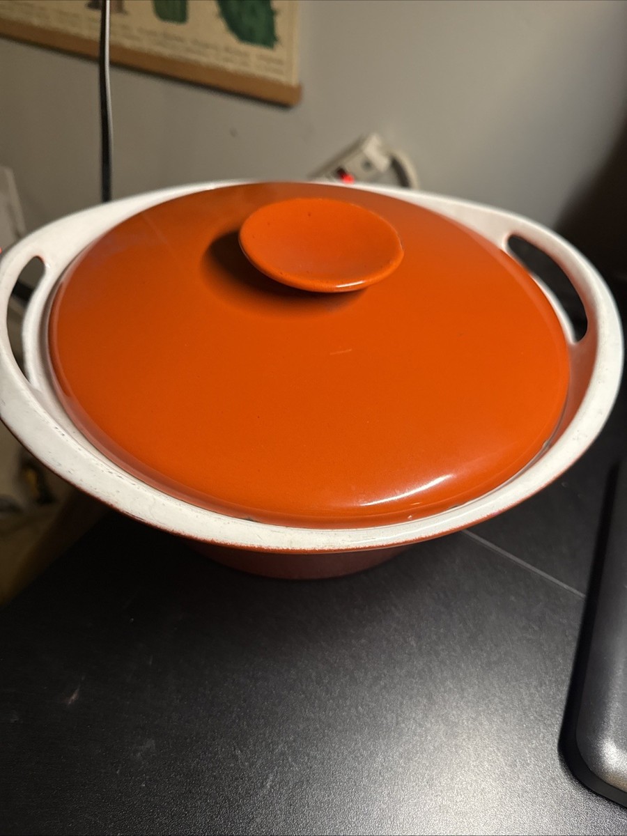 Vintage Copco Burnt Orange Cast Iron Enamel Casserole Michael Lax