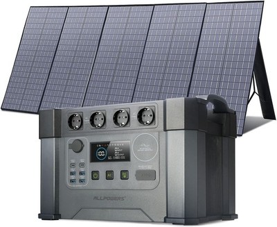 ALLPOWERS Solar Generator S2000 Pro mit 400W Solarpanel, 1451Wh Akku Batterie