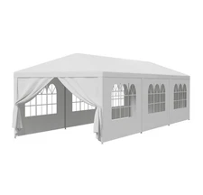 10' x 30' Gazebo Wedding Tent Canopy W/ 8 Sidewalls Outdoor Party Event White
