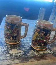 Vintage Heidelberg Schloss castle Mini German Beer Steins (2) 