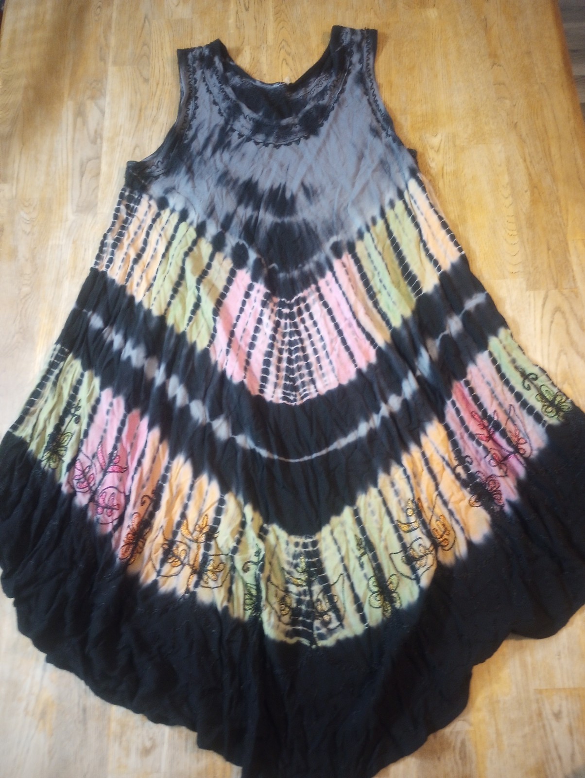 Women's Tie Dye Cover Up/Dress M/LG Boho Hippie