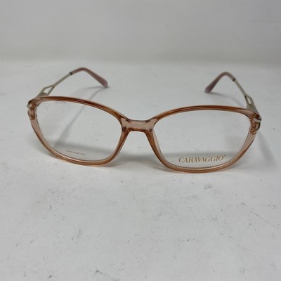 CARAVAGGIO EYEWEAR C114 ROSE PINK GOLD 53-16-140 CS FLEX HINGE EYEGLASSES 245E