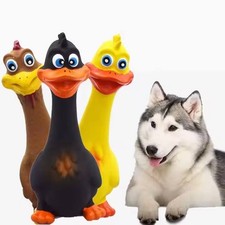 3pcs Screaming Chicken Dog Toy Set - Interactive Squeaky Latex Chew Toys for Pet