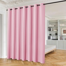 100 Blackout Curtains 84 Inches Long for Patio Sliding Door Pink Solid Extra...