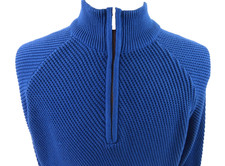 Bugatchi Night Blue 1/4 Zip Knit Sweater Mens Textured Pullover XXL 2XL NWT NEW