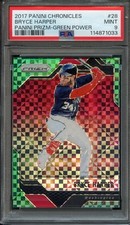 2017 Panini Prizm Chronicles Green Power Bryce Harper PSA 9 Pop 1 Serial #18/49