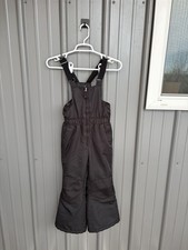 Faded Glory Youth Black Snowsuit Overalls Size Small 6-6X Insulated Snow Bibs