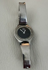 ESQ SWISS E5182 Ladies Crystal Bezel Watch with Black Dial Stainless Steel