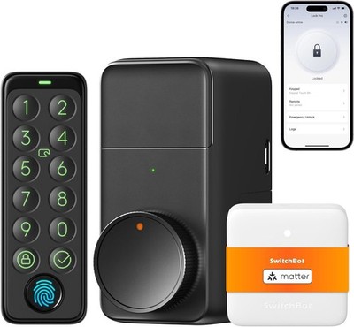 SwitchBot Smart Lock Pro Bundle Keypad Touch Hub Mini Matter