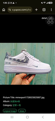 Nike Air Force 1 Low Top Lace Up Sneaker White/Gray Dior Text Swoosh
