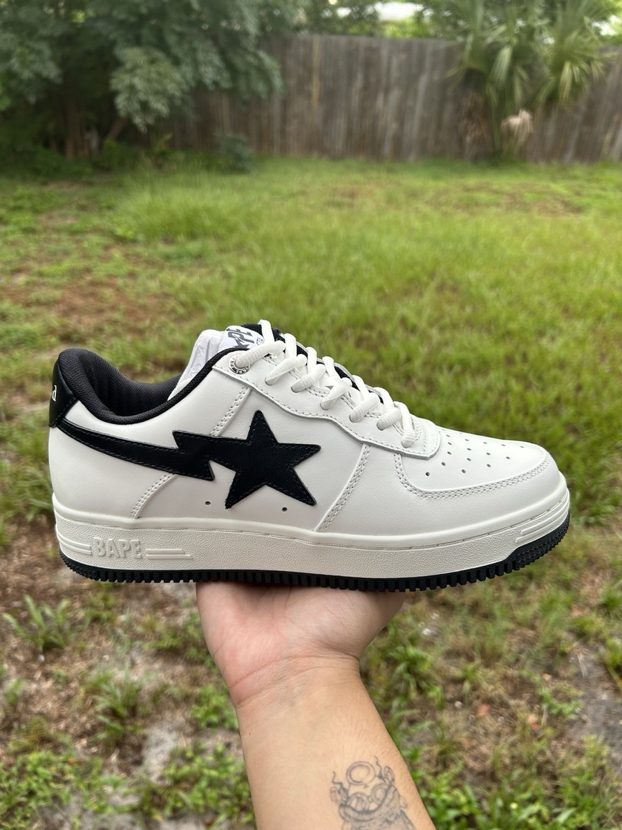 A Bathing Ape JJJJound x Bapesta sz 7M/8.5W black and white comes