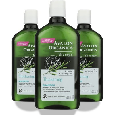 Avalon Organics Therapy Thickening Shampoo Biotin B-Complex 3 Pack
