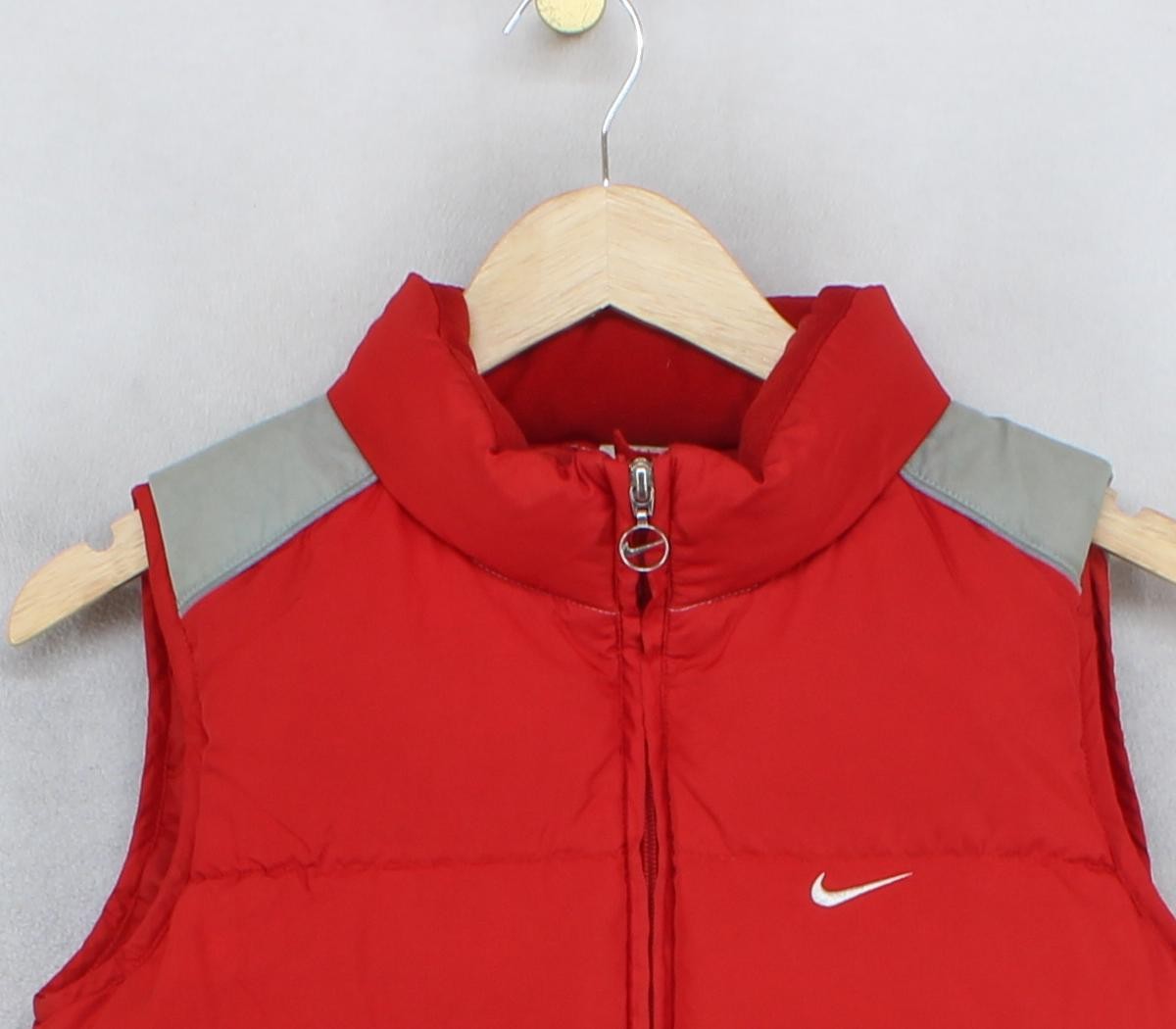 SACAI X NIKE Scaldamuscoli Nike vintage piumino donna taglia 6 rosso Y2K Swoosh full zip retrò