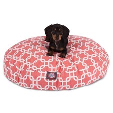Cotton Twill Round Dog Bed Links Design Removable Cover Easy Machine Washing