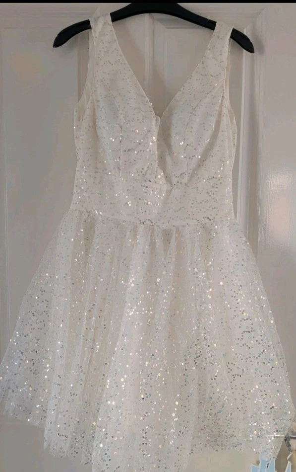 vintage satin wedding dresses Vintage A Line Tea-length Plunging Neckline Satin Wedding Dress-716318