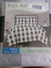 New King/Cal King Duvet Set Black White Set 1106