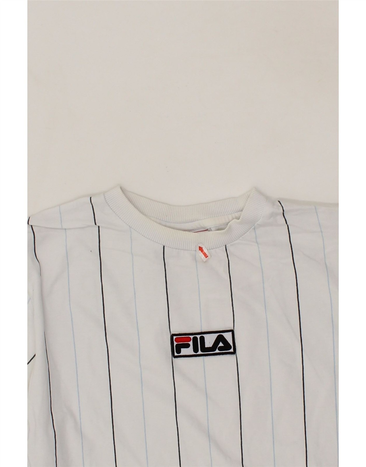 T shirt uomo FILA top piccola blu a righe cotone CE23