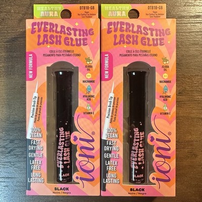 Ioni Healthy Aura 2pk Everlasting Lash Glue ~BLACK~ Fast Drying Long Lasting New