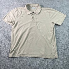 Columbia Omni-Shade Sun Protection Polo Shirt Men's Large Short Sleeve Beige