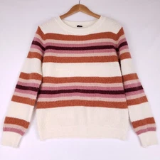 Cozy Co Striped Sweater Womens S/M Retrocore Cottagecore Soft Knit Pullover Top