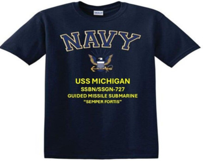 USS  MICHIGAN  SSBN/SSGN-727 SUBMARINE*EAGLE SHIRT*NAVY OFFICIALLY LICENSED
