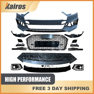 Front Bumper Cover Conversion kit For 2017-2019 Audi A4 Upgrade to RS4 Style