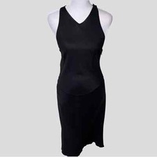 Vintage 2001 Alaia Black Semi-sheer Fitted Dress with Seams