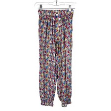 Mini Boden Pants Youth 10Y Multicolor Floral All Over Print Pull On Cotton Blend